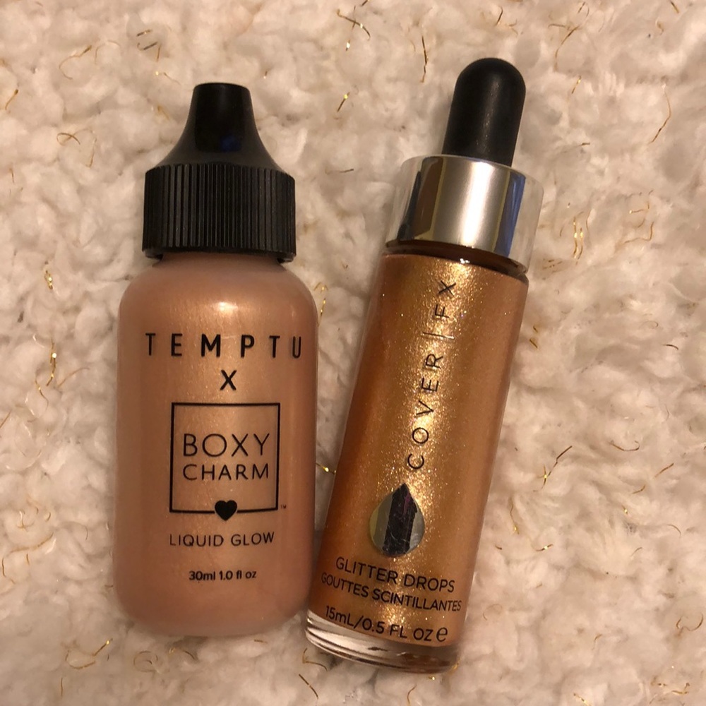 Liquid glow and glitter drops